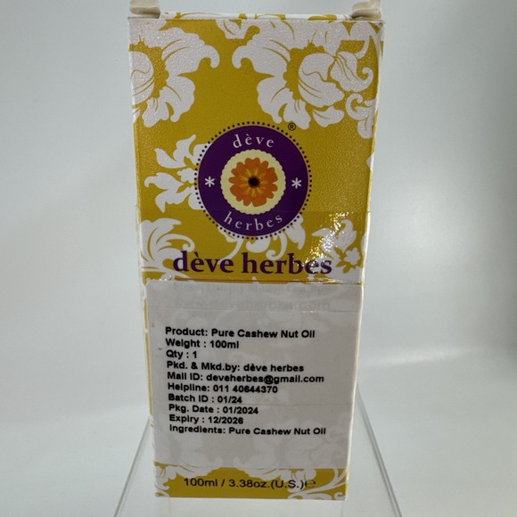Deve Herbes Pure Cashew Nut Oil (Anacardium occidentale) Natural Therapeutic Gra - Picture 10 of 10